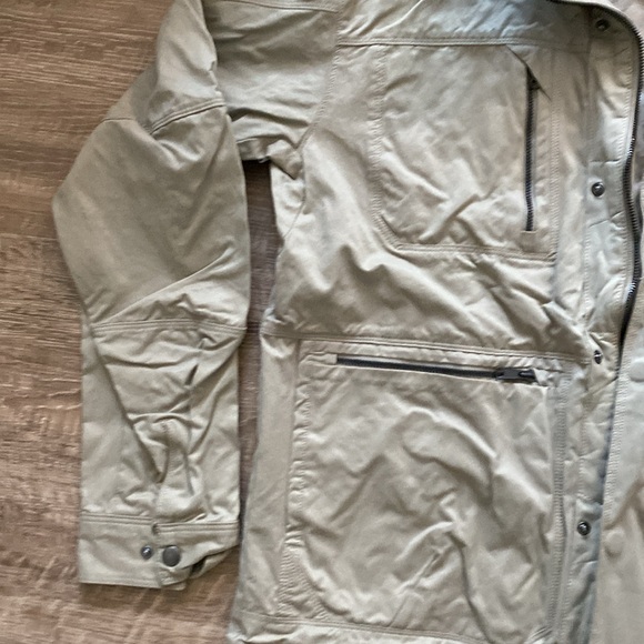 Mens Vertex large zip up jacket, soft touch suede, snap cuffs sandstone - Picture 3 of 8